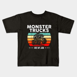 Vintage Monster Truck Are My Jam RetroT-Shirt Kids T-Shirt